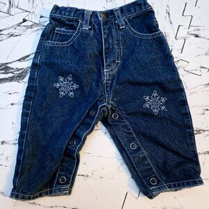 3 For 10 😍✨️ VINTAGE Y2K B.U.M Snowlake Denim Jeans size 6 months
